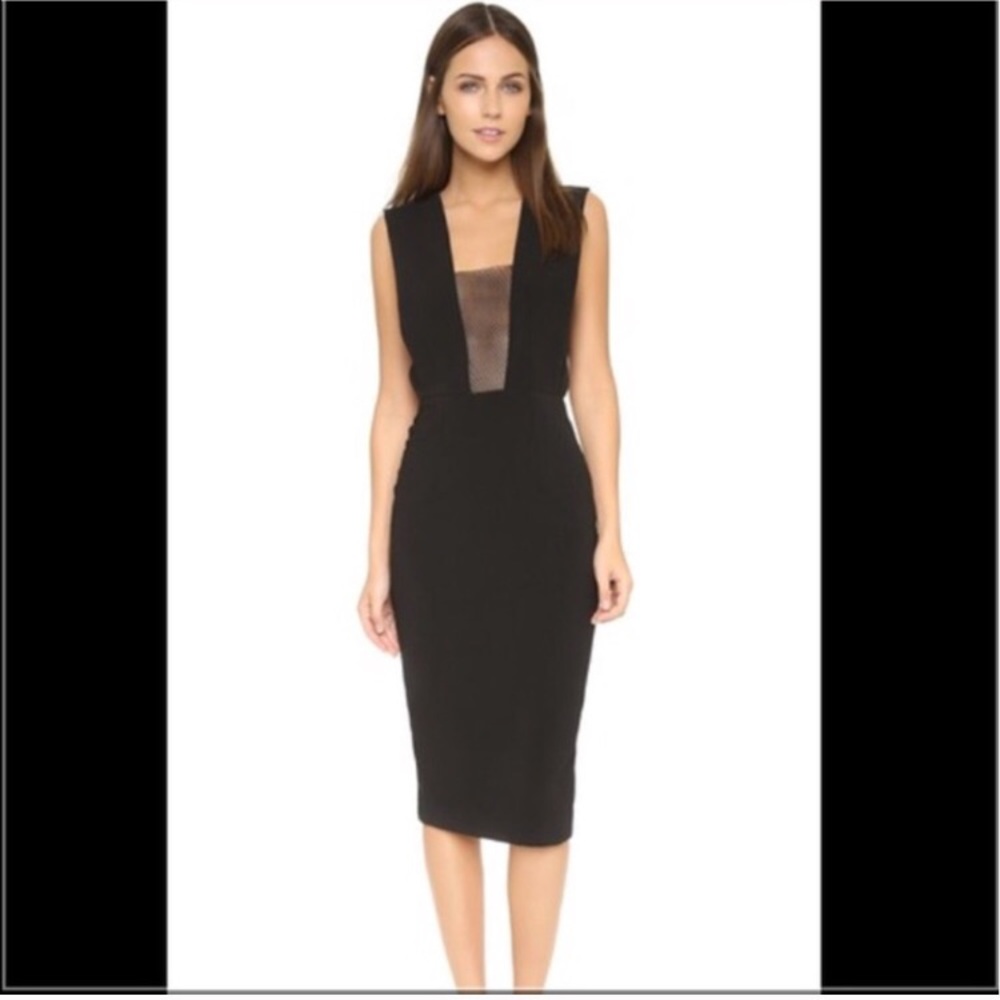 Solace London Cocktail dress with mesh inset.
